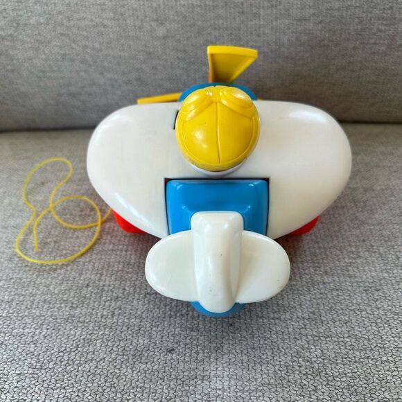 Fisher Price Vintage 1980 Pull Along Plane Toddler Toy - Picture 4 of 6
